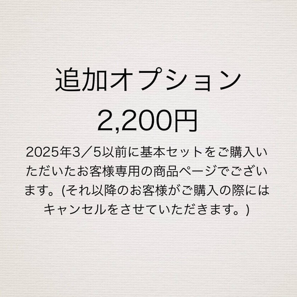 【追加オプション】『2200円』 1枚目の画像