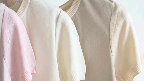 【Tシャツライクなプルオーバー◎】異素材切り替え 半袖プルオーバー【ピンク】 6枚目の画像