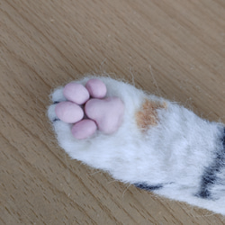 猫の手、ストラップ三毛猫 3枚目の画像