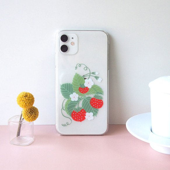 軟質智慧型手機保護殼 [草莓] 提供肩帶選項 #相容 iPhone15 第1張的照片