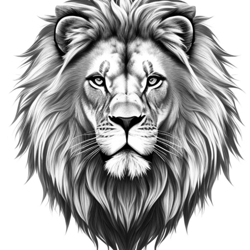 ライオンの絵 みすぼらしく 