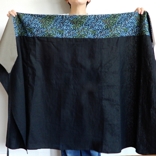 現代に和のテイストを！サイズフリー ハーフリネン巻きスカート ラップ