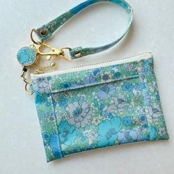 リバティ「ムーンモス」（クラシカルピンク）クリアフラットポーチ