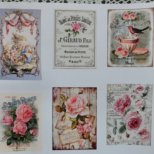 ヴィクトリアン転写布 コットン (薔薇コレクション） 生地 ゆりみこ