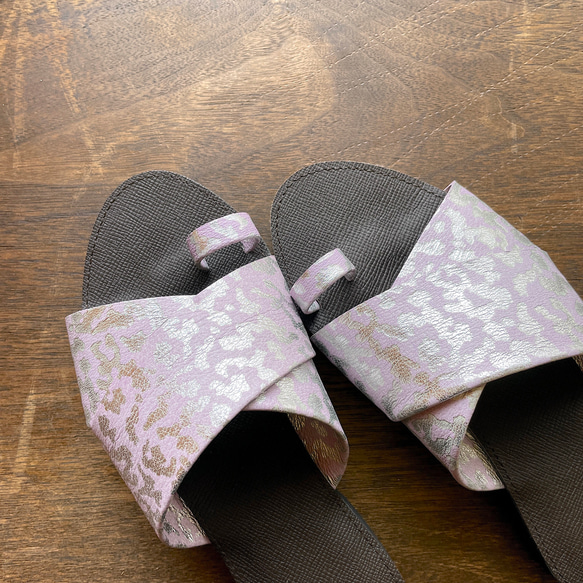 new【'23サマー】cross sandals ver.purple leopard /フラットサンダル＊紫レオパード 3枚目の画像