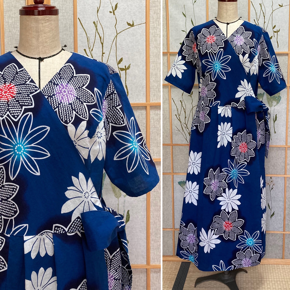 shoko様オーダー カシュクールワンピース 浴衣リメイク shoko様オーダー カシュクールワンピース 浴衣リメイク - メルカリ
