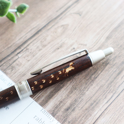 馬選べる☆ピュアモルト シャープペンシル（ダークブラウン）就職祝い  