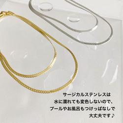 [銀色] Tiny Heart 項鍊和耳環 2 件套 &lt;Surgical Stainless Steel 316L&gt; 第19張的照片