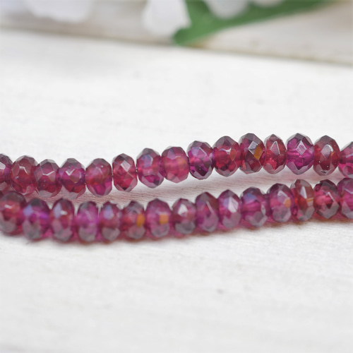 3mm ロードライトガーネット ボタンカット 天然石 ボタン ロンデル