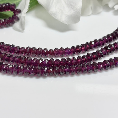 3mm ロードライトガーネット ボタンカット 天然石 ボタン ロンデル