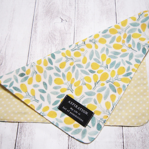 大人のガーゼハンカチ☆琵琶（びわ）柄・フルーツ（24㎝×24