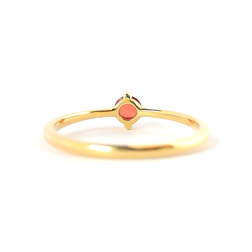 カボションカットガーネットk10 ガーネット K10ピンキーリング カボションカット ~MUOT~ 1月誕生石