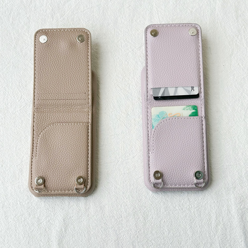 ajew iPhone11pro ケース beige pink カード収納ケース ajew