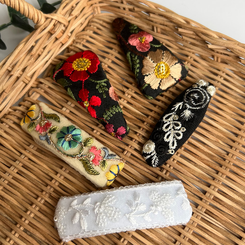 7cm》はぎれ インド刺繍リボン ふっくら ぱっちんぴん インド刺繍 刺繍