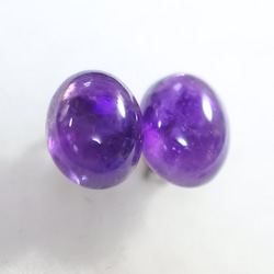 （獨一無二的物品）紫水晶耳釘，10 x 8 毫米（鈦柱） 第2張的照片