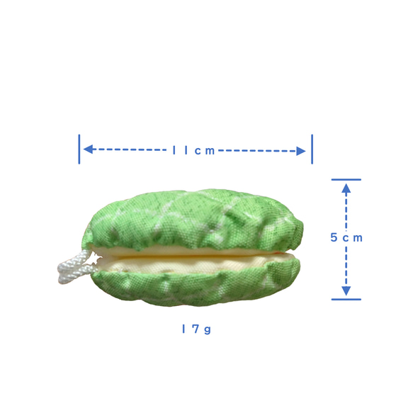 マスクケース　マスク　マスクホルダー　マスクポーチ　メロンパン　グリーン 7枚目の画像