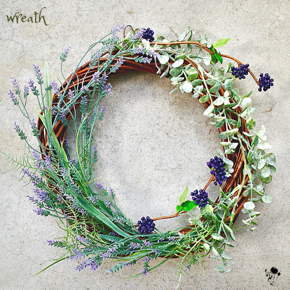 夏花wreath　夏の雑貨と飾るドライフラワーリース　夏のインテリアリース