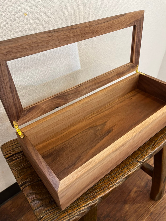 コレクションケース　木製　ショーケース　ウォールナット アクセサリー ケース コレクションケース木製ショーケースウォールナット