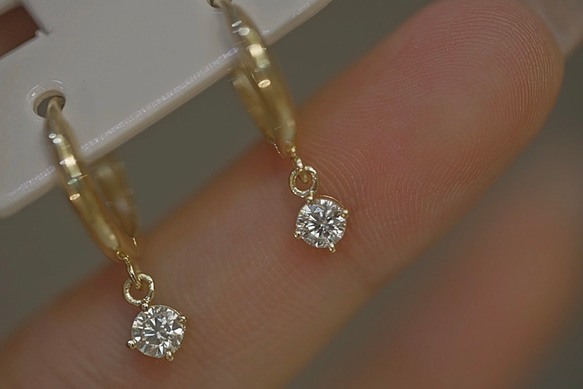 天然ダイヤモンドピアス0.4ct　k18 2枚目の画像