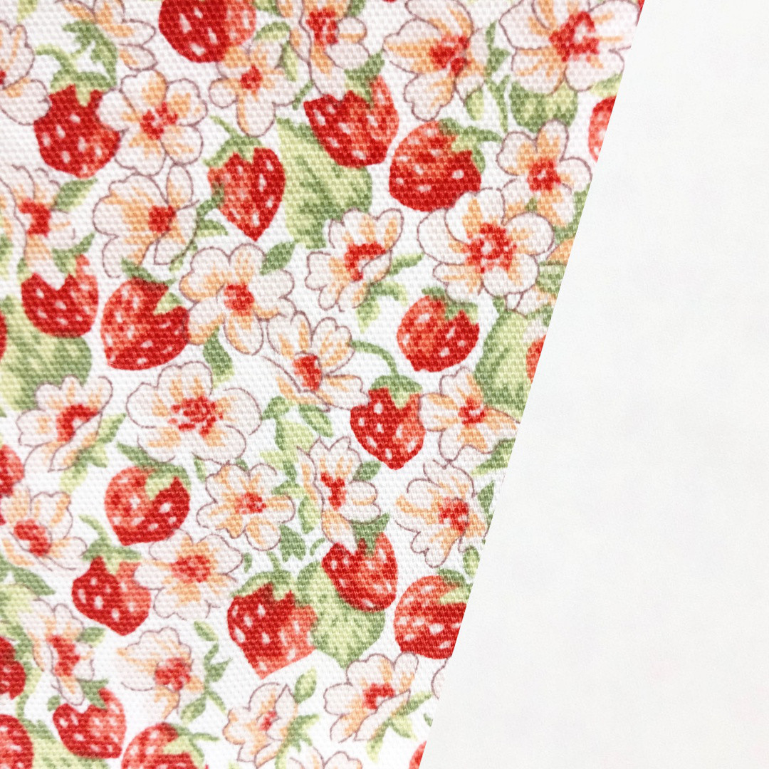 敷き布団カバー／イチゴ／シングル 幅105cm×長さ215cm／綿（コットン）100％／リバティプリント使用