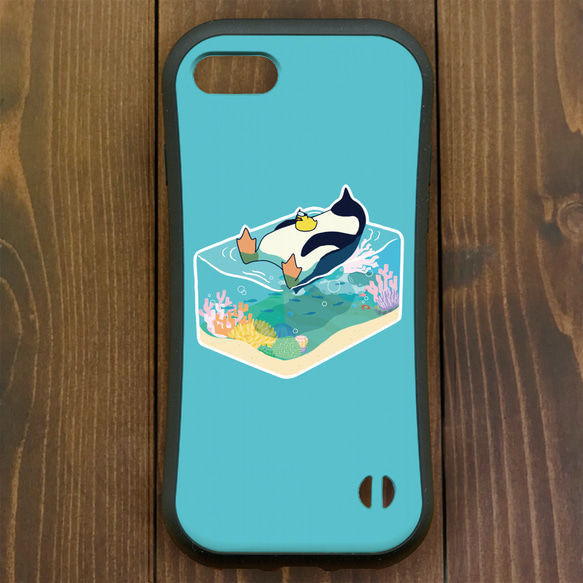 ペンギン【iPhone13・iPhone14対応】ペンギンフロートSEA グリップケース iPhone用 2枚目の画像