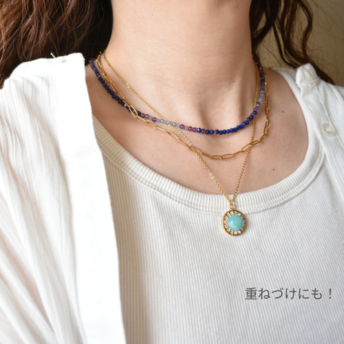 このラピスラズリたん、綺麗！ラピスラズリのネックレスたん！ 瑠璃色の宝石。ラピスラズリ・ネックレス [送料無料] ネックレス