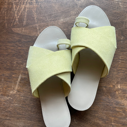 new!【'23サマー】cross sandals ver.lemon /フラットサンダル＊レモンイエロー 2枚目の画像