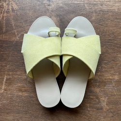 new!【'23サマー】cross sandals ver.lemon /フラットサンダル＊レモンイエロー 1枚目の画像