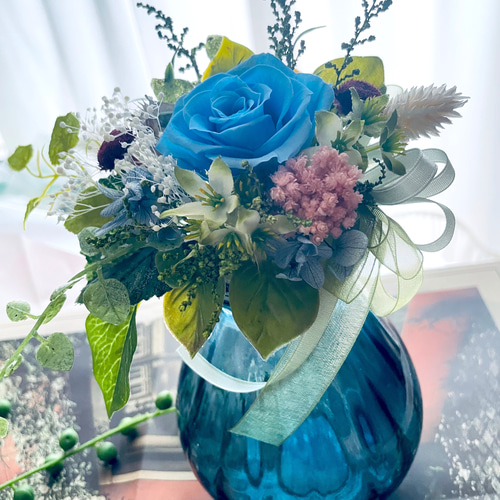 新作WEEK2023＊記念日＊誕生日＊結婚祝い＊初夏に似合うブルーの花器の