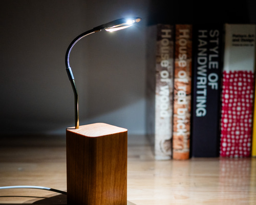 無垢の木と真鍮のパイプライト スタンドライト・テーブルランプ