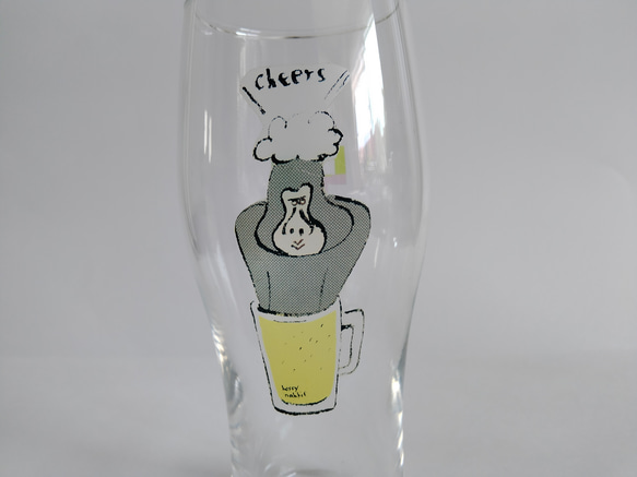 ビアグラス「cheers」ゴリラのゴッさん柄　ビールグラス　ビール　在庫限り！一点もの！ 6枚目の画像