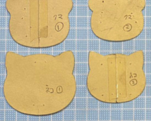 ネコ ②の抜き型 オーダーメイド レザークラフト 金型 刃型 その他素材