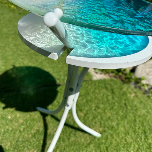 エメラルドブルーの海ホワイトビーチ イルカの親子 ガラスサイド