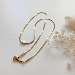 【新色追加】大人気＊シンプルなバーネックレス/ ゴールド　チョーカー　金属アレルギー対応　つけっぱなし　ステンレス　秋冬 4枚目の画像