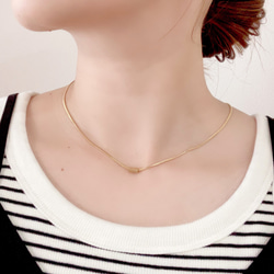 【新色追加】大人気＊シンプルなバーネックレス/ ゴールド　チョーカー　金属アレルギー対応　つけっぱなし　ステンレス　秋冬 9枚目の画像