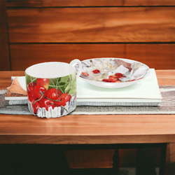 【受注生産】さくらんぼのラージカップとソーサ―　２客セット 10枚目の画像