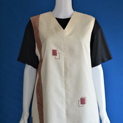 着物リメイク　ロングジャンパースカート(大島紬） 4枚目の画像