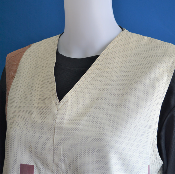 着物リメイク　ロングジャンパースカート(大島紬） 6枚目の画像
