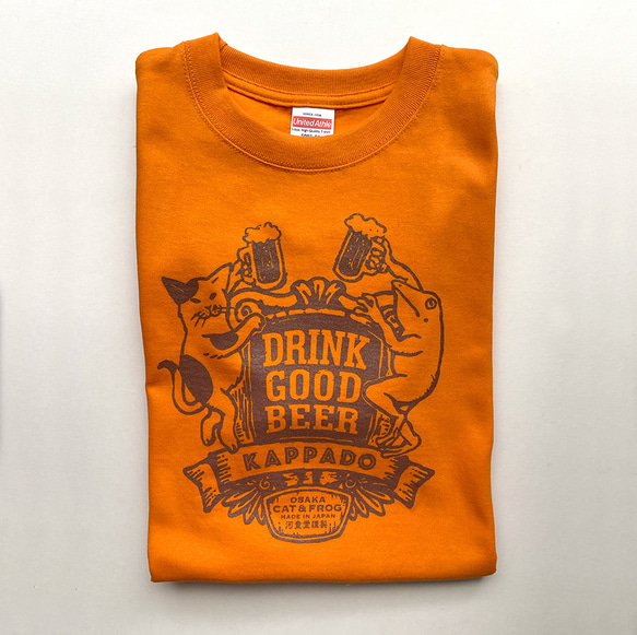 ビール大好きTシャツ（オレンジ）男女兼用 6枚目の画像
