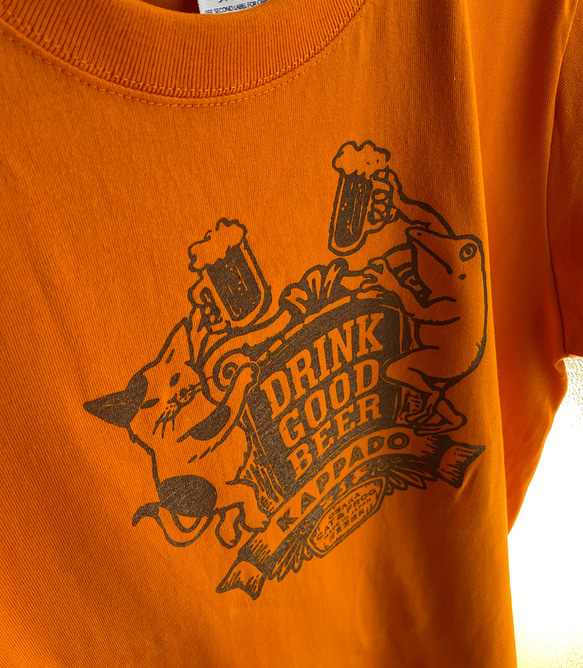 ビール大好きTシャツ（オレンジ）男女兼用 8枚目の画像