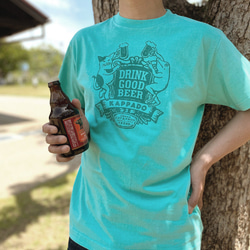 ビール大好きTシャツ（ミント）男女兼用 3枚目の画像
