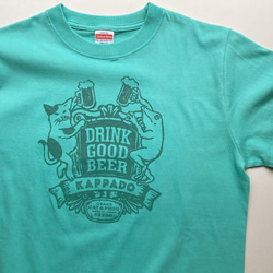 ビール大好きTシャツ（ミント）男女兼用 4枚目の画像
