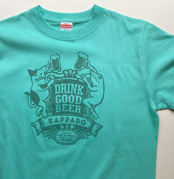 ビール大好きTシャツ（ミント）男女兼用 4枚目の画像