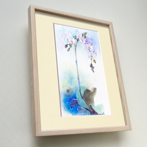 凜とした佇まい】水彩原画 額縁付き 一点物 特典付き 絵画 jacc_net 