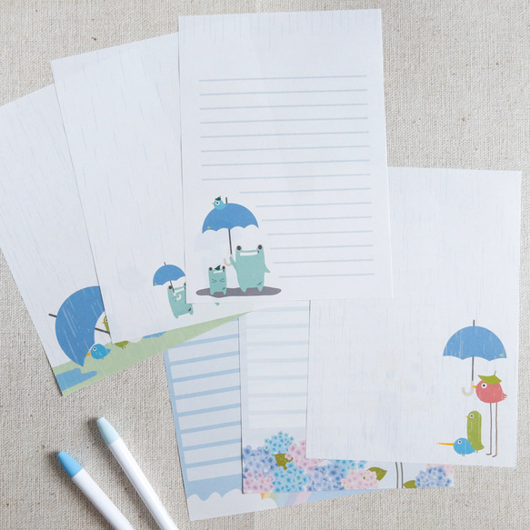 【便箋セット】梅雨【２４枚入り】 1枚目の画像