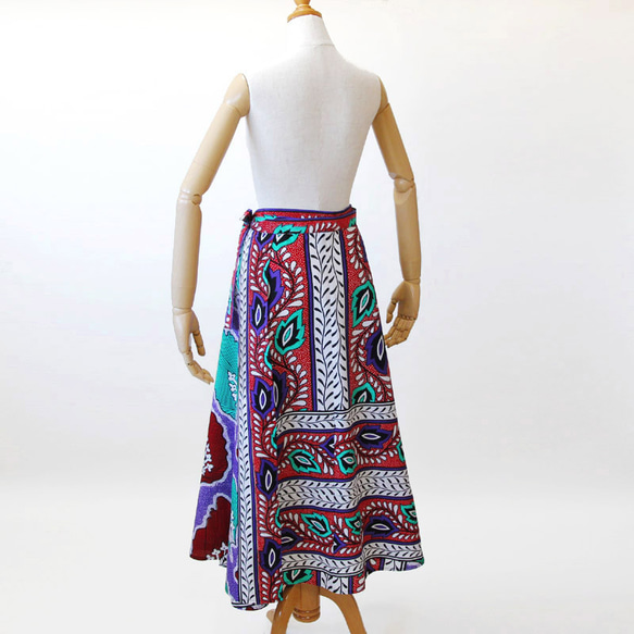 カンガの巻きスカート｜アフリカ布スカート ロングスカート アフリカンプリント 