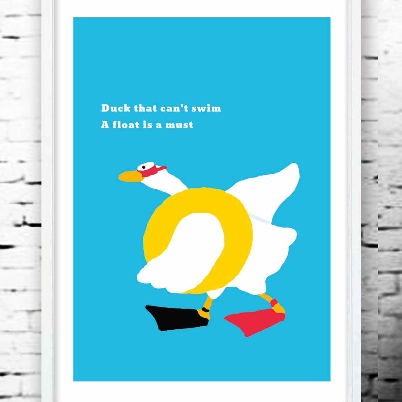 泳げないアヒル　イラスト　ポスター　A4 A3 A2 A1　アートポスター　（アート　sei　新着順）検索　1434