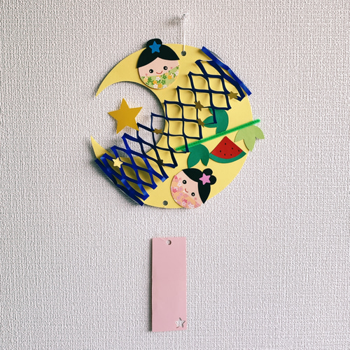 七夕飾り】壁掛け 彦星 織姫 短冊 保育 製作キット 5セット 雑貨