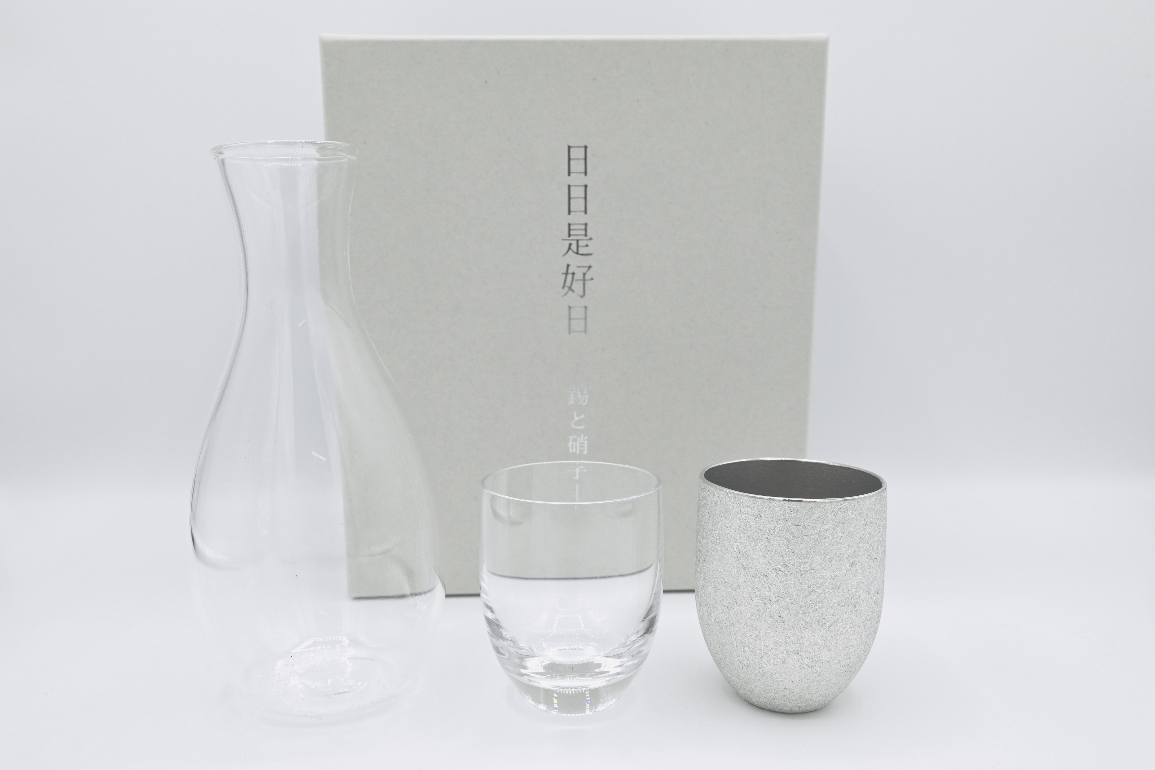 錫製酒器　日日是好日　ー錫と硝子ー　TUTUMUラッピング