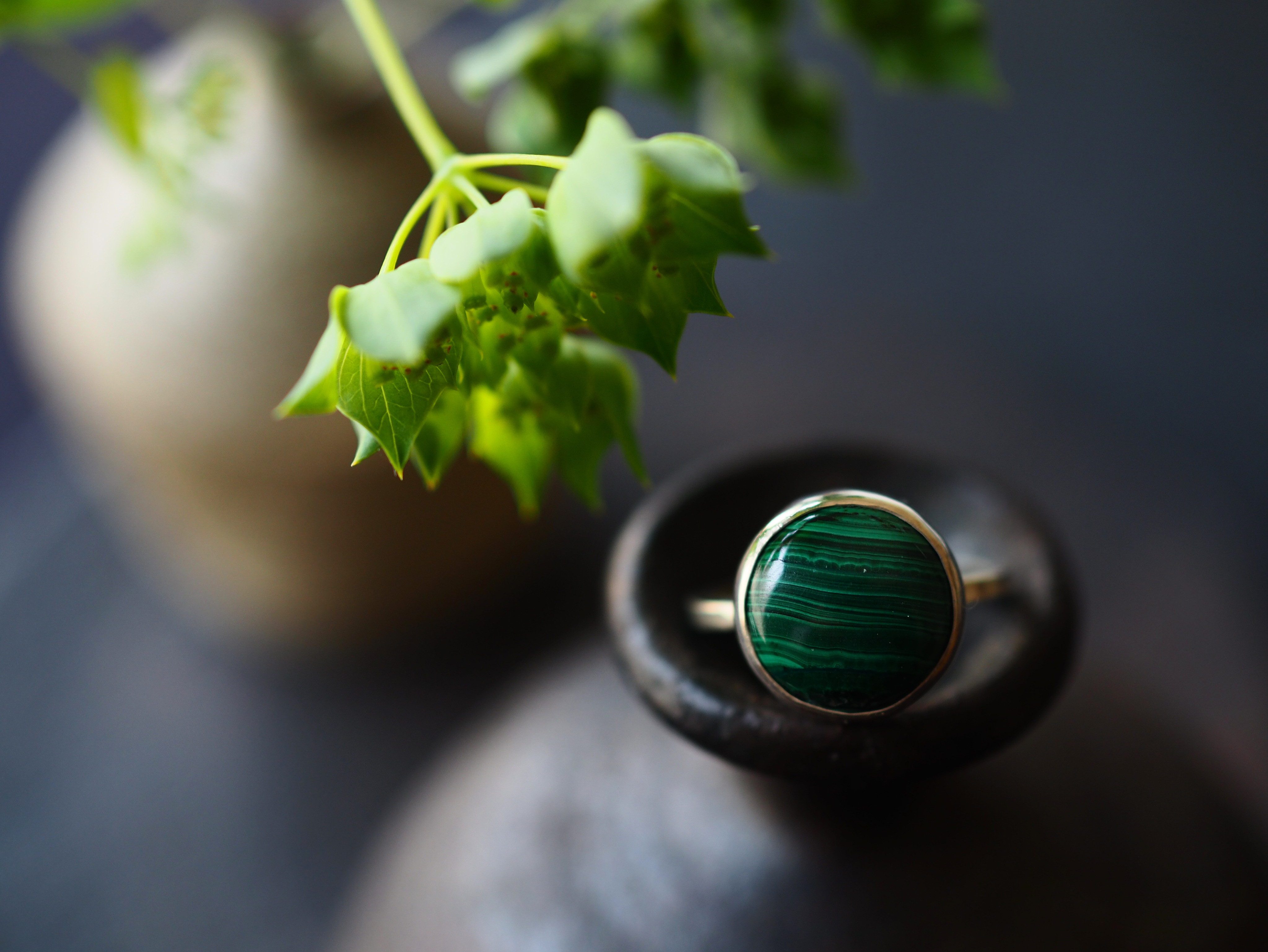 malachite silver ring (shinryoku)